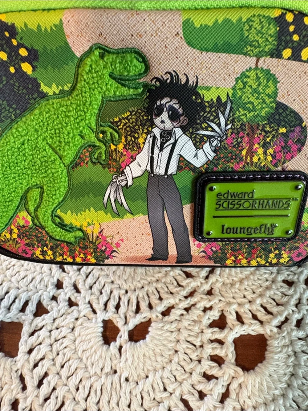 Loungefly Edward Scissorhands Backpack — Green and Black Topiary Design NEW